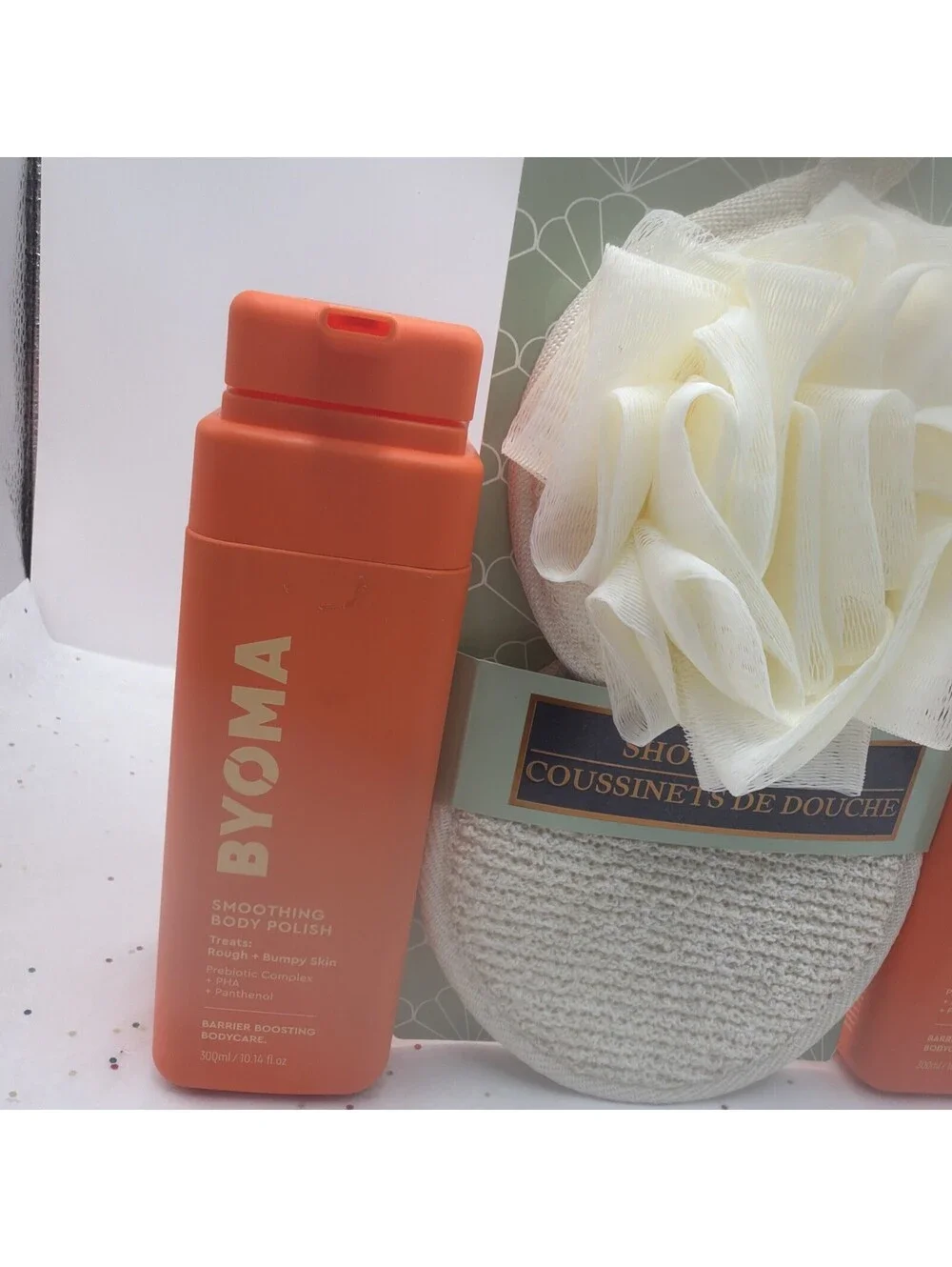 2 Pack BYOMA Smoothing Body Polish 10.14oz Exfoliating Scrub + Bonus Spa Pads